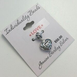 Silver Heart Charm for necklaces or bracelet - Great gift idea